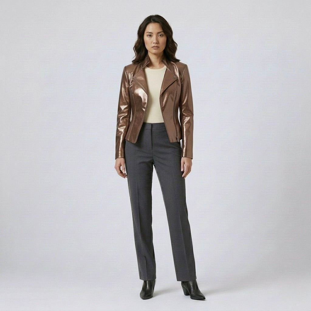 Glossy Patent Moto Jacket