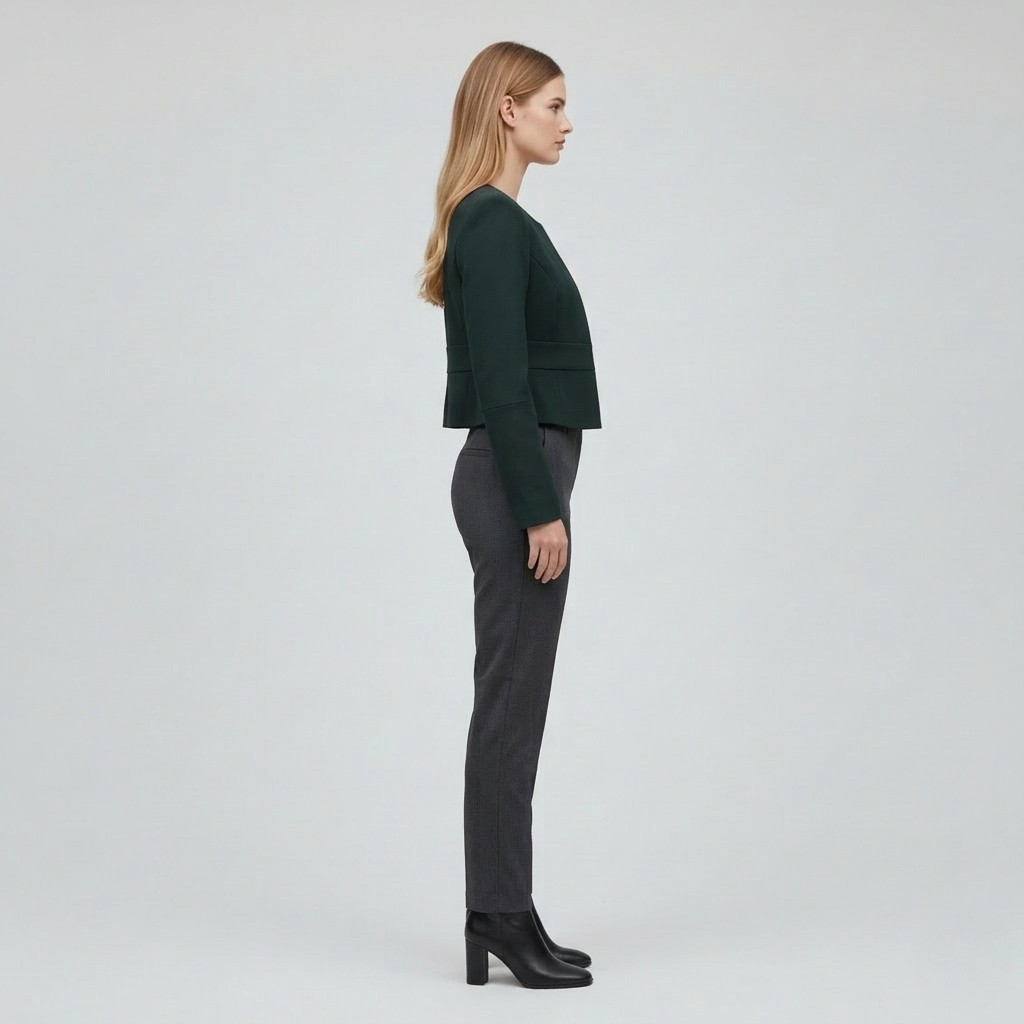 Cropped Waist-Defined Tailored Jacket