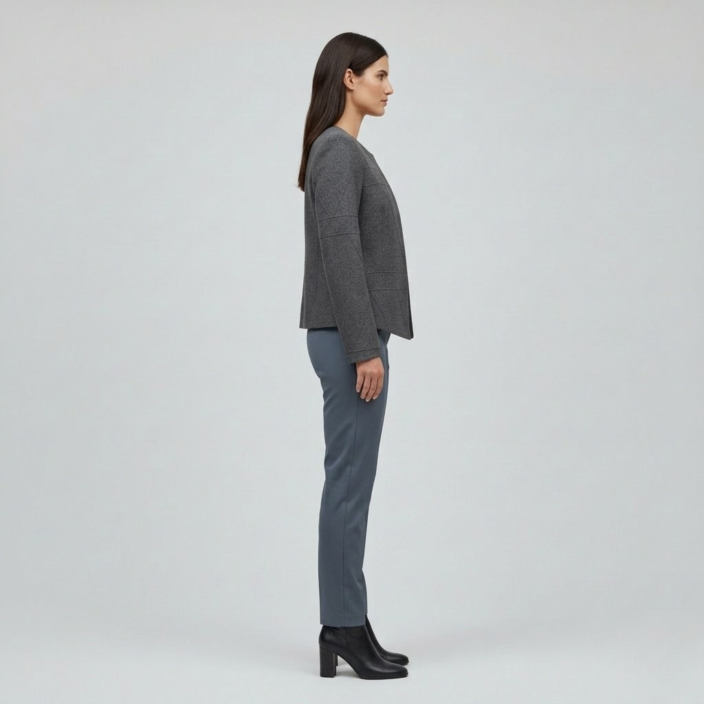 Textured Panel Cropped Jacket