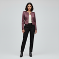 Satin Finish Cropped Tailored Jacket