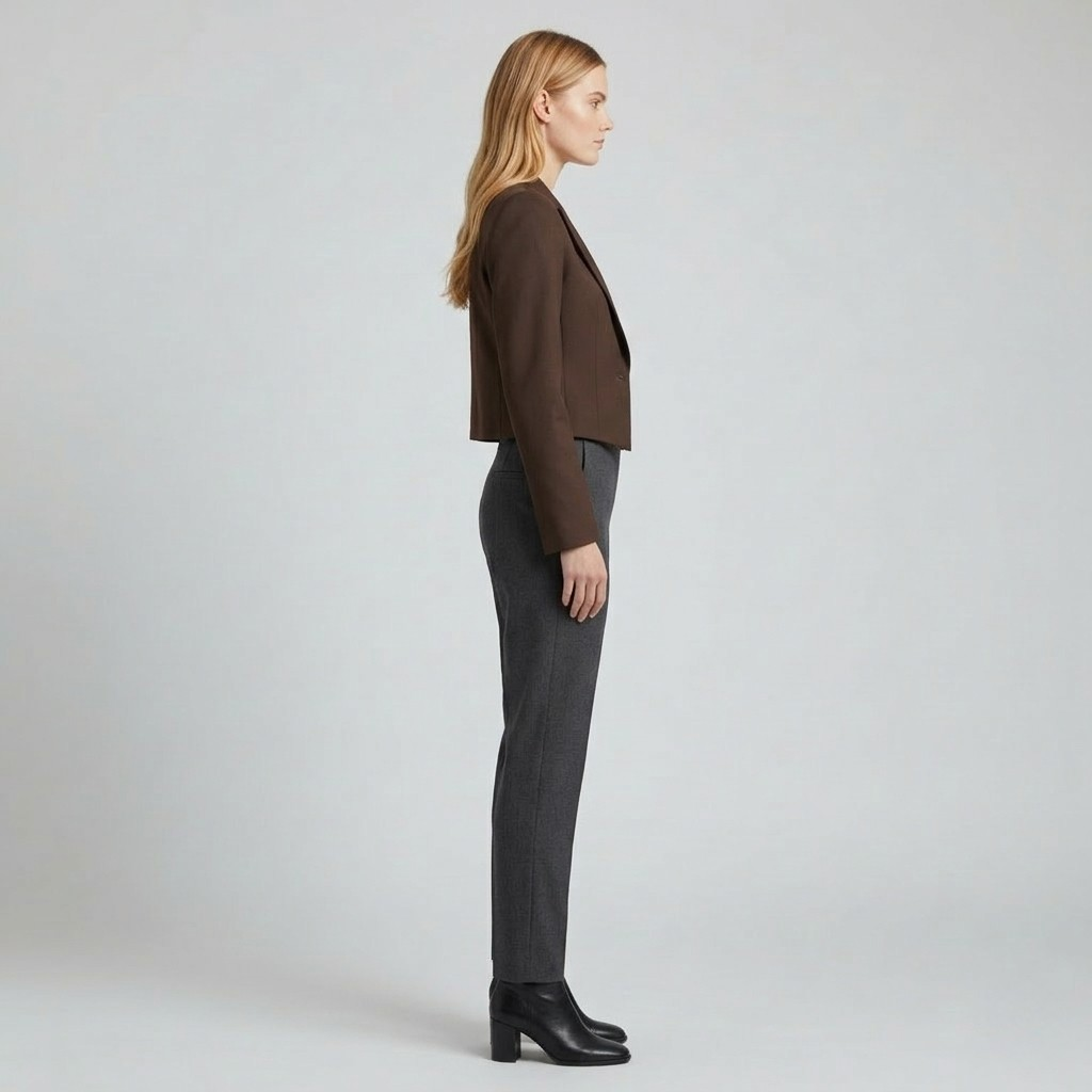 Cropped Single-Button Tailored Blazer