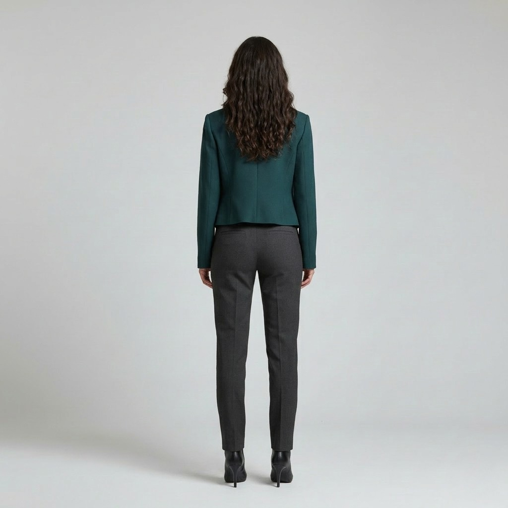 Asymmetric Open-Front Cropped Blazer
