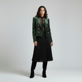Double-Breasted Structured Leather Blazer