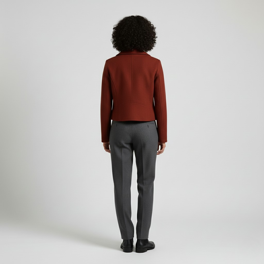 Minimalist Asymmetrical Zip Cropped Jacket