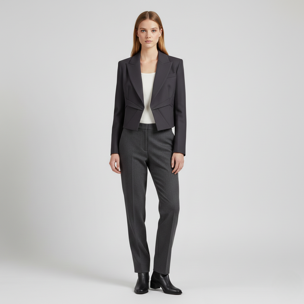 Structured Cropped Tailored Blazer