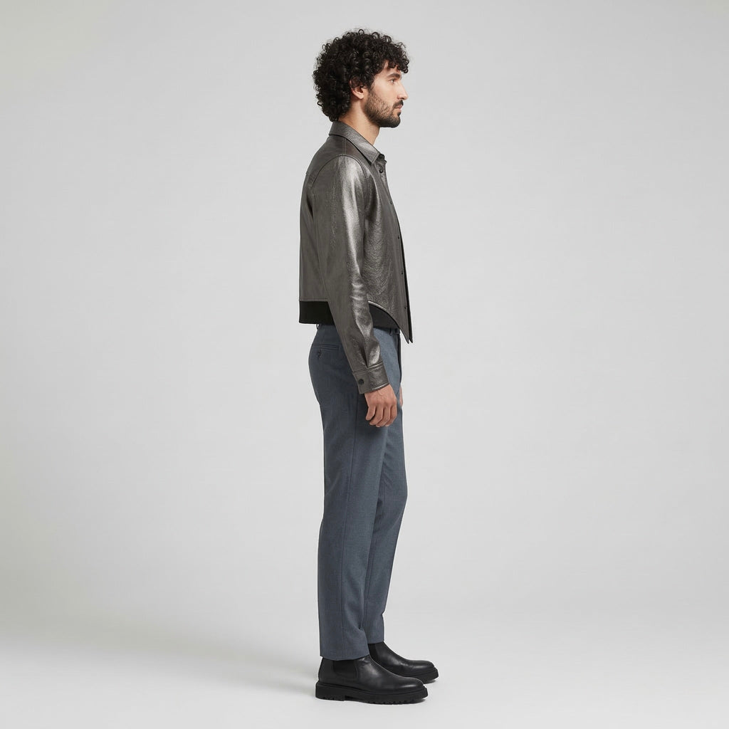 Cropped Button-Up Jacket