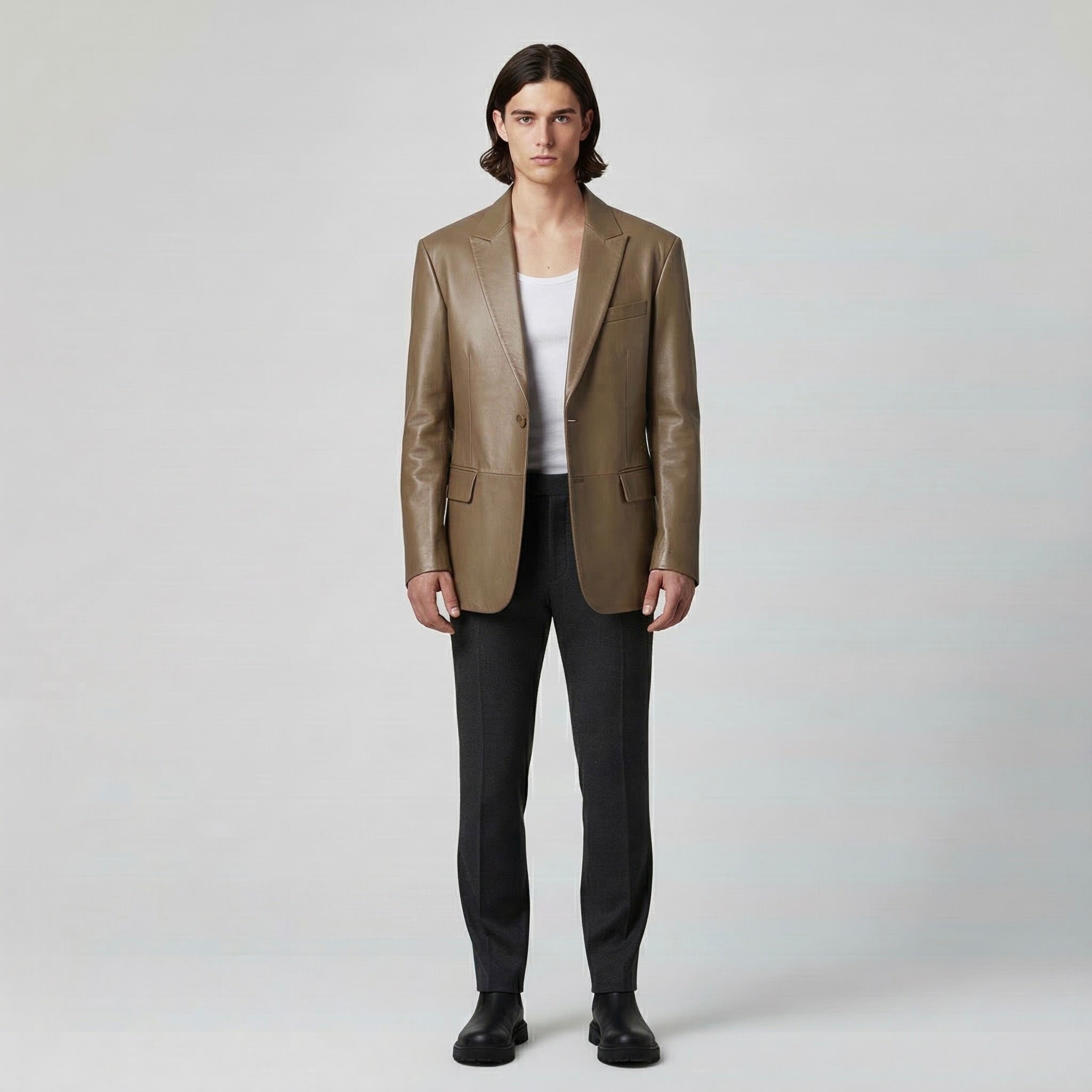 Tailored Leather Blazer