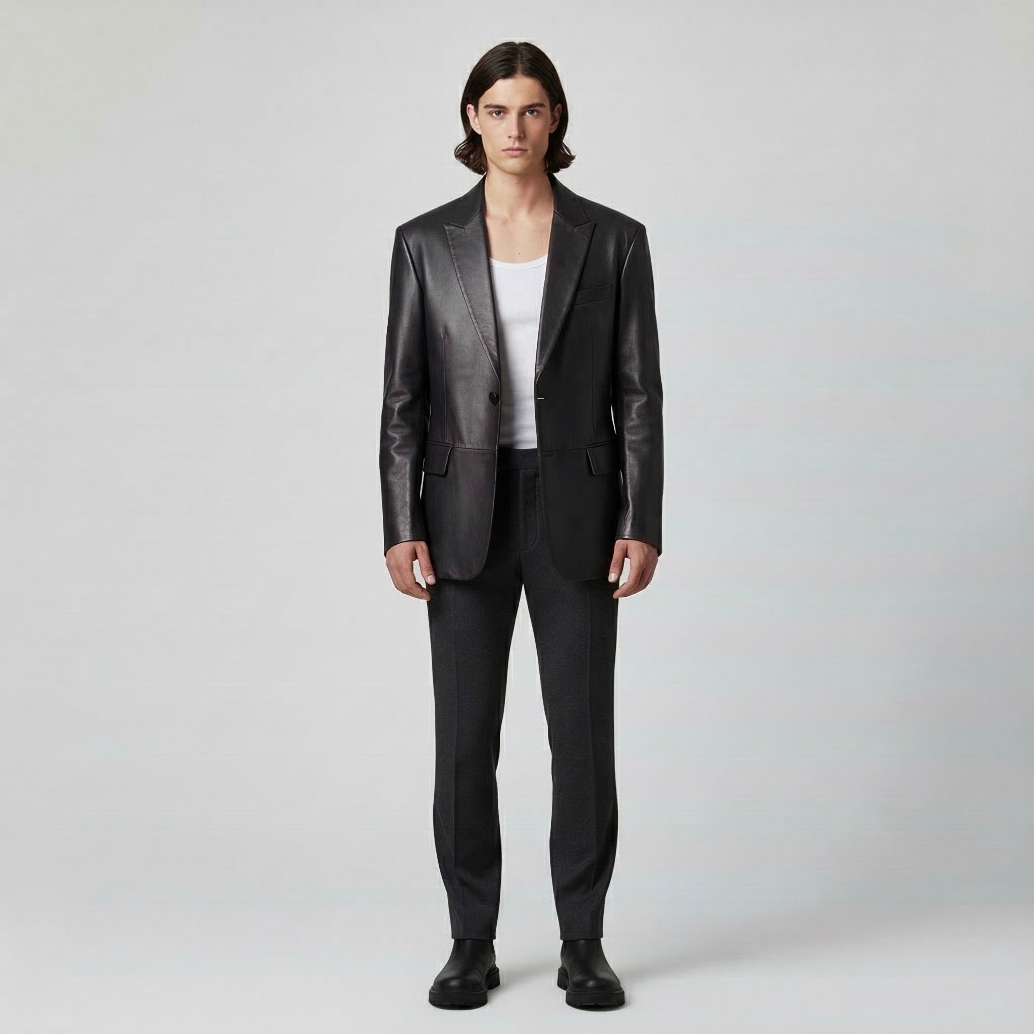 Tailored Leather Blazer