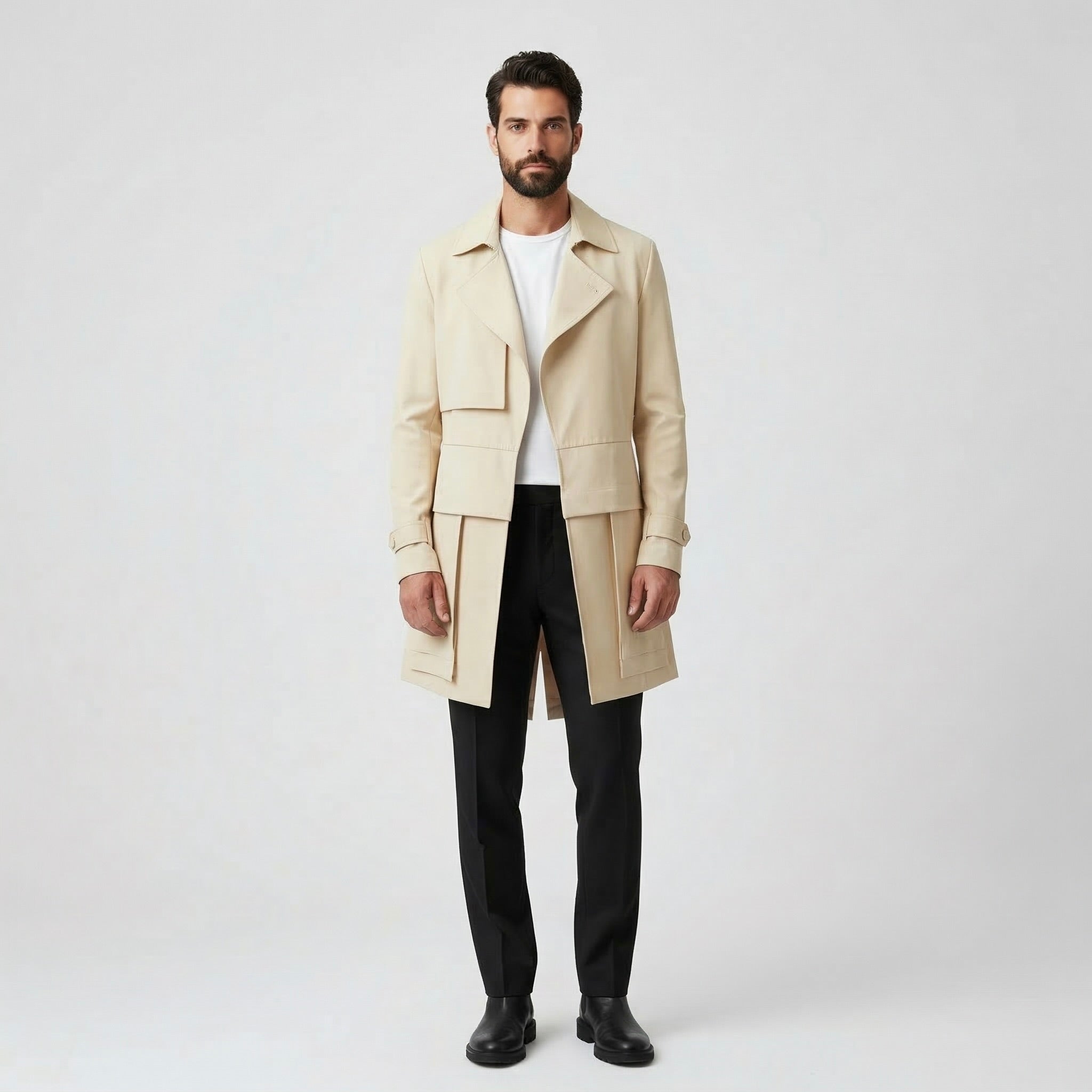 Layered Panel Coat