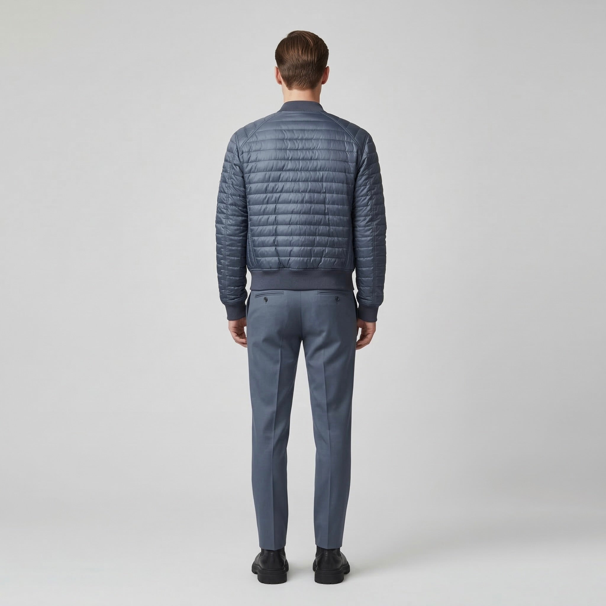 Quilted Sleeve Bomber Jacket