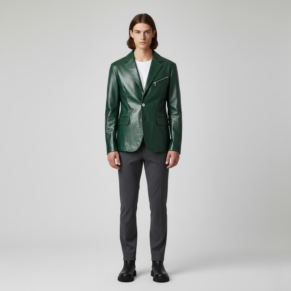 Leather Tailored Blazer