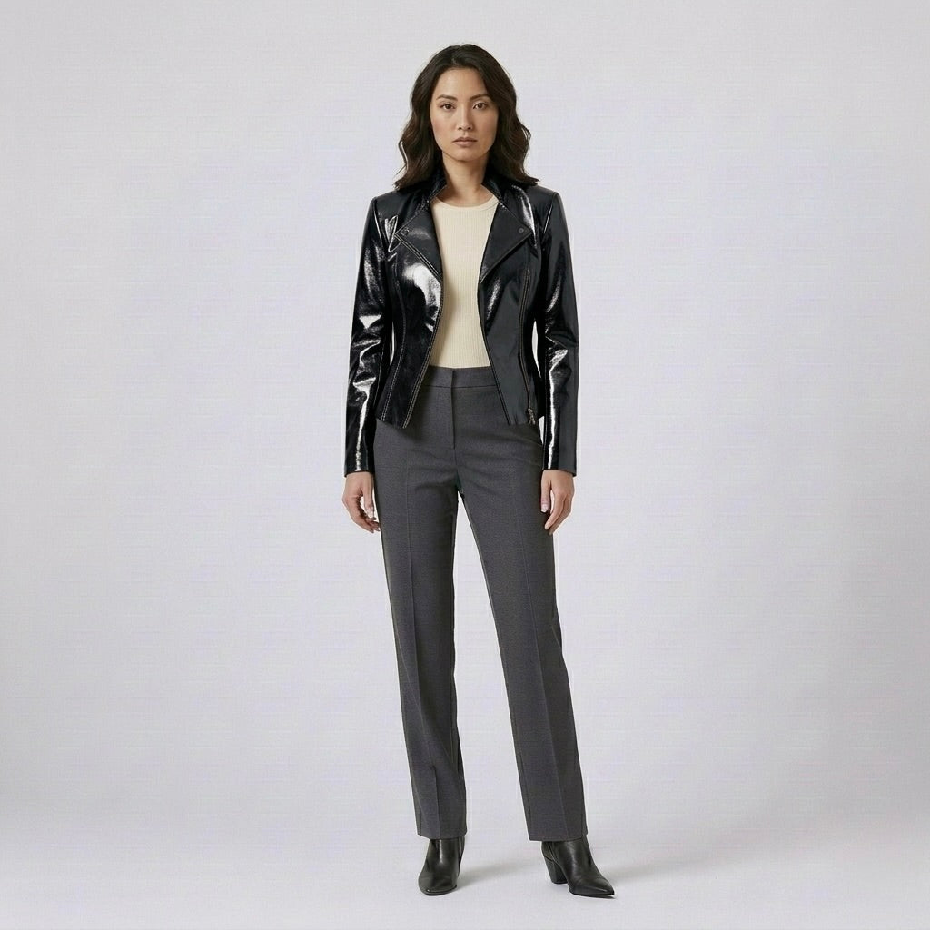 Glossy Patent Moto Jacket