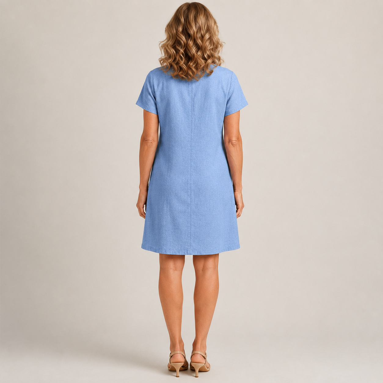 Women's Blue A-Line Summer Dress — Flowing Everyday Occasion Dress