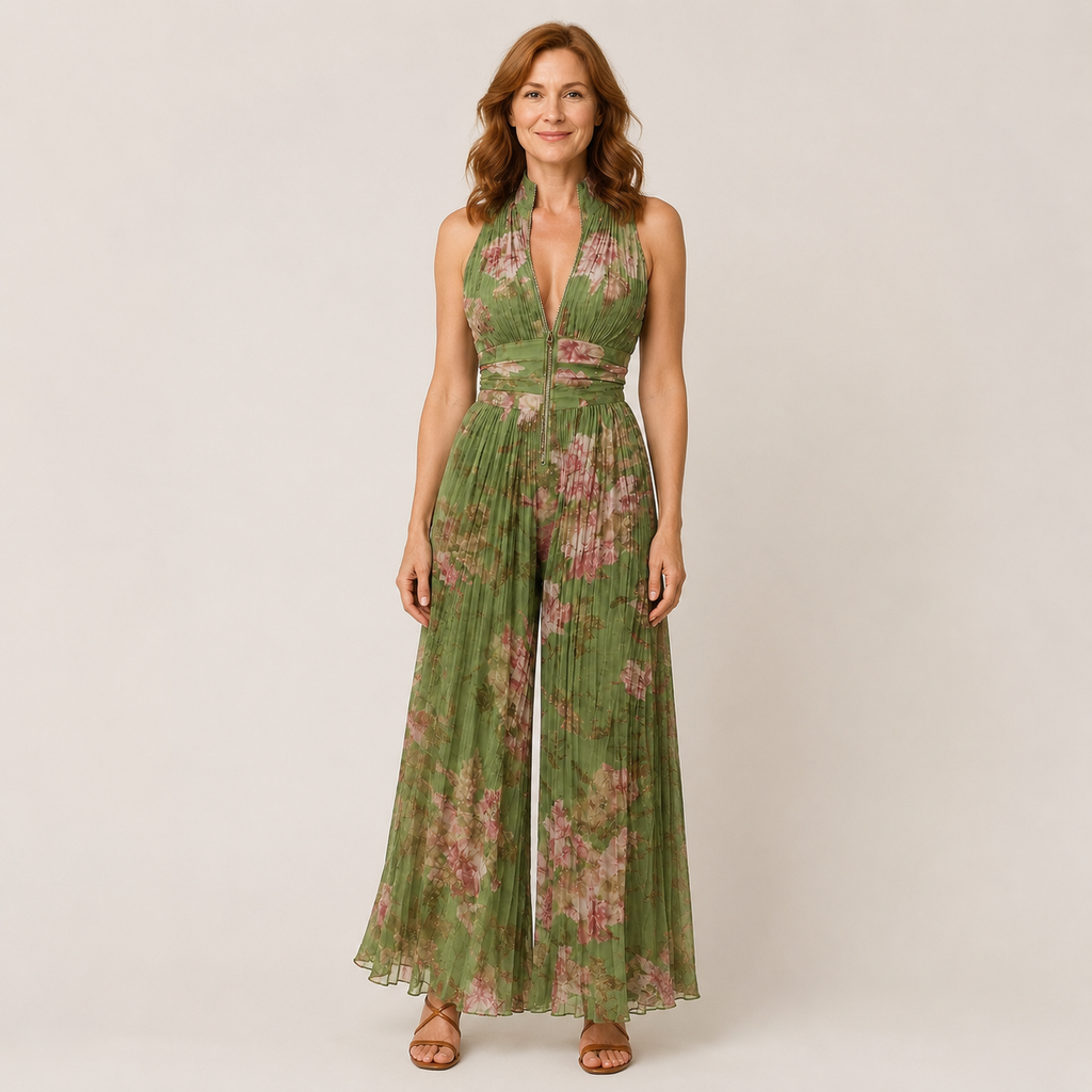 Clara Blossom Floral Dress — Women's Chic Floral Print Midi Dress