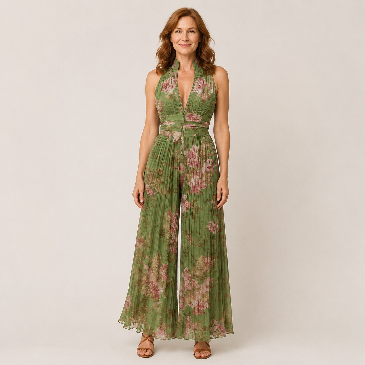 Clara Blossom Floral Dress — Women's Chic Floral Print Midi Dress