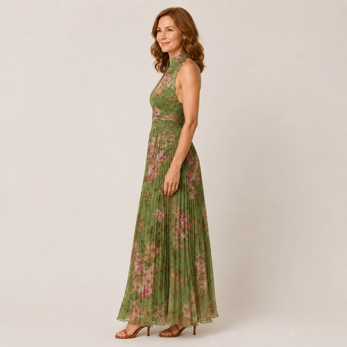Clara Blossom Floral Dress — Women's Chic Floral Print Midi Dress
