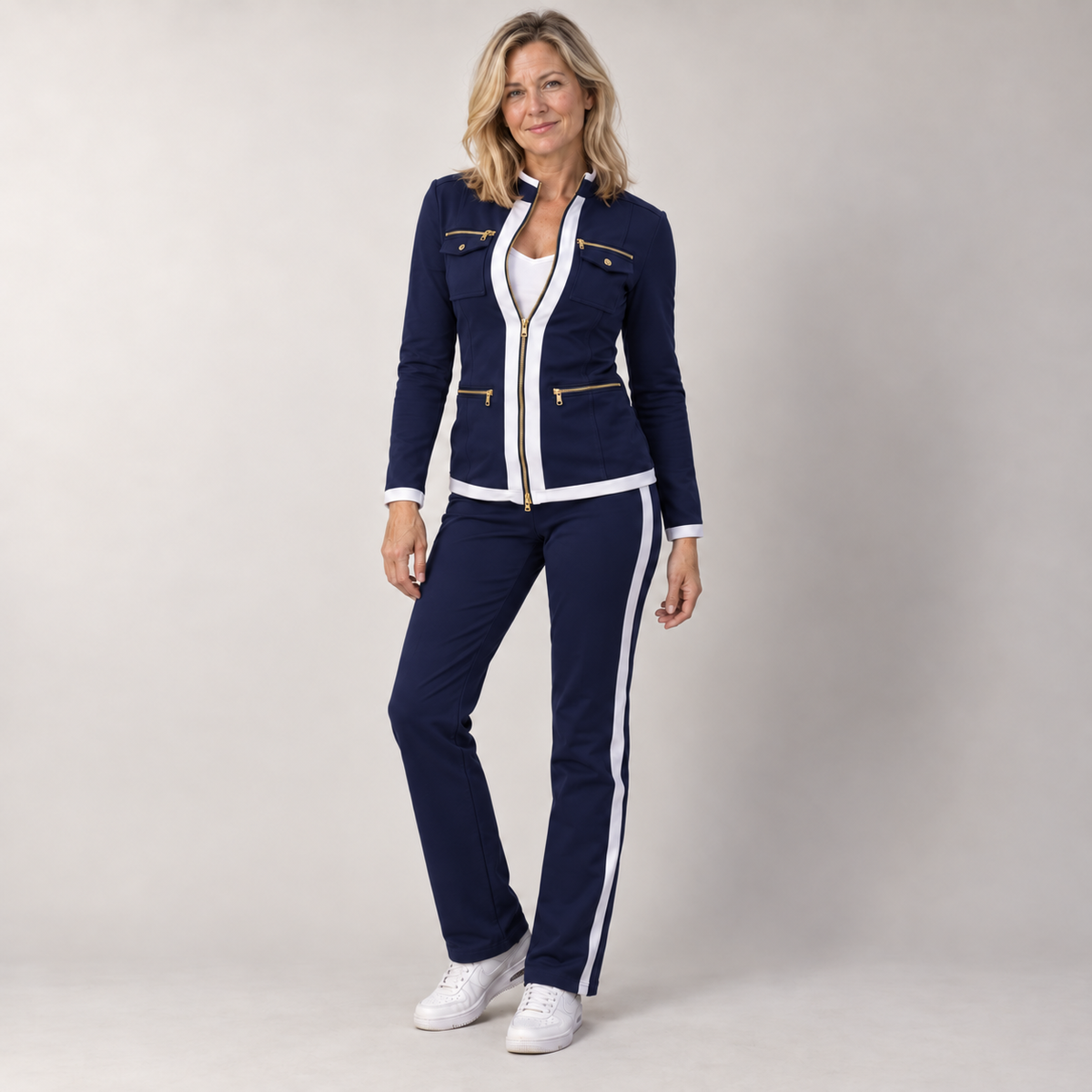 Contrast Trim Tracksuit Set for Women