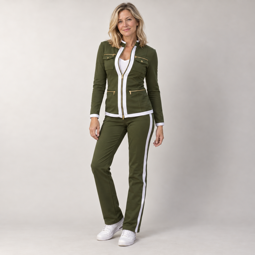 Contrast Trim Tracksuit Set for Women