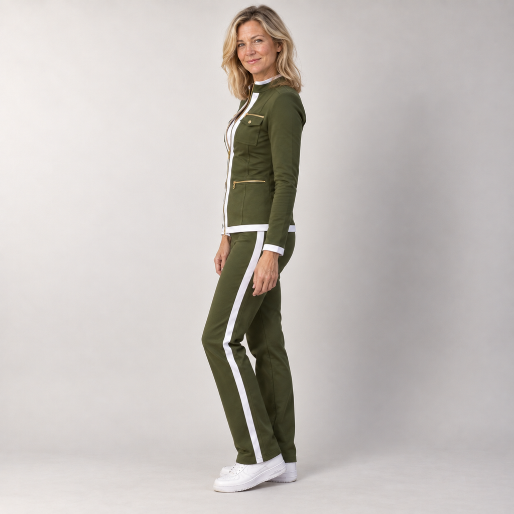 Contrast Trim Tracksuit Set for Women