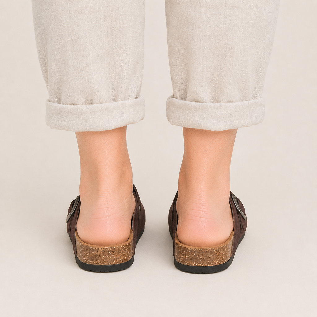 Clara Cork Buckle Clog — Women's Slip-On Comfort Mule