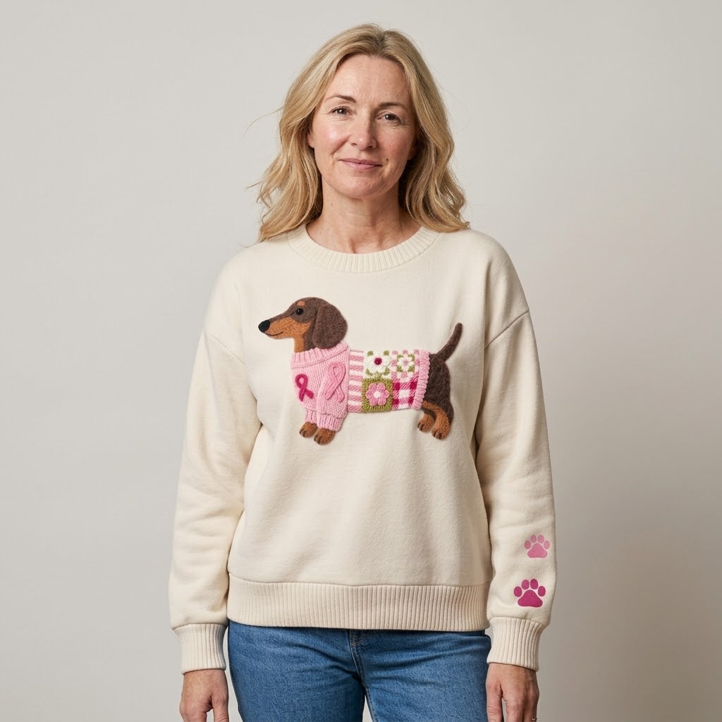 Women's Dachshund Jumper — Sausage Dog Print Sweatshirt, Crew Neck