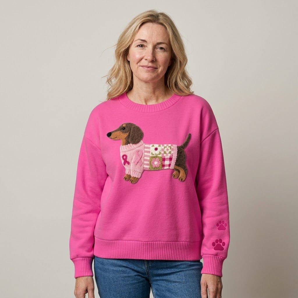 Women's Dachshund Jumper — Sausage Dog Print Sweatshirt, Crew Neck
