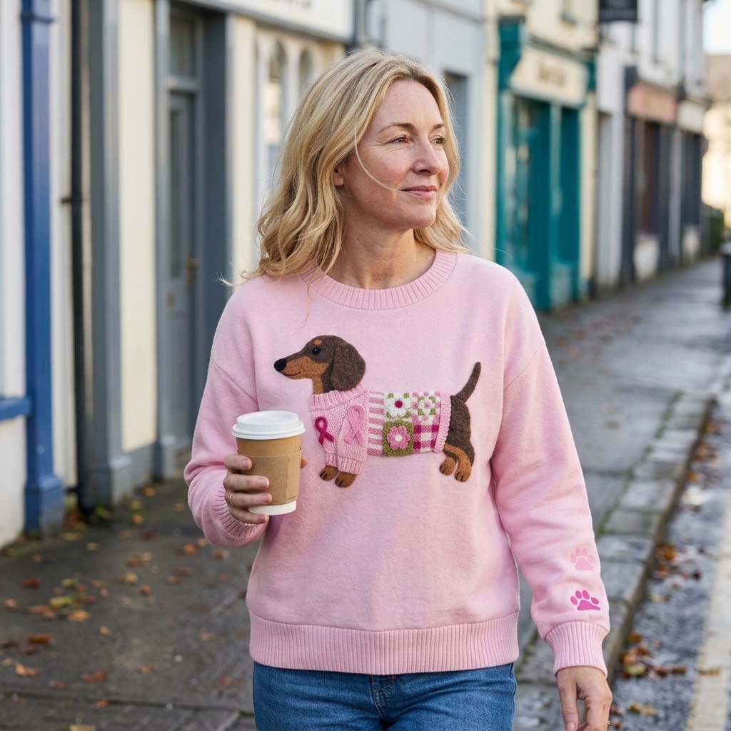 Women's Dachshund Jumper — Sausage Dog Print Sweatshirt, Crew Neck