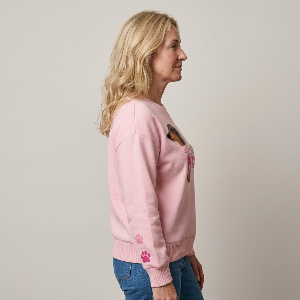 Women's Dachshund Jumper — Sausage Dog Print Sweatshirt, Crew Neck