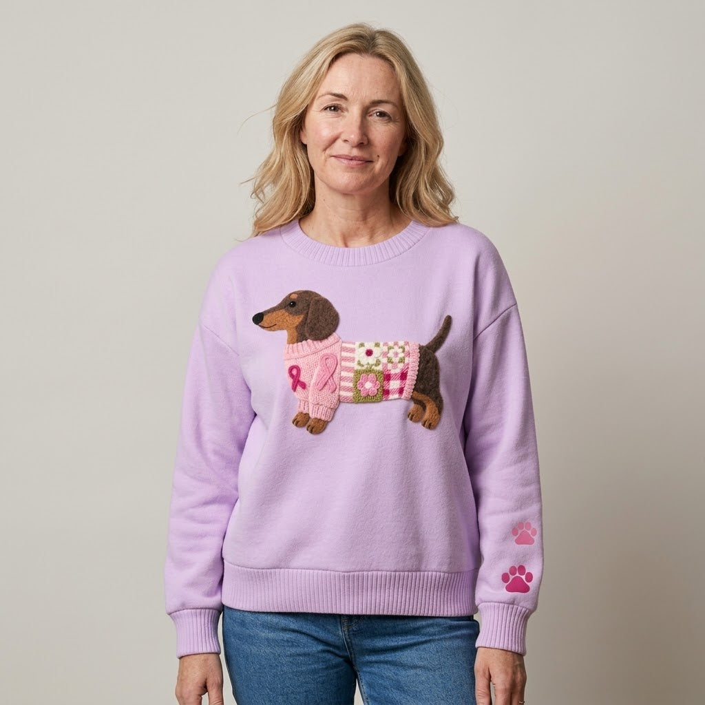 Women's Dachshund Jumper — Sausage Dog Print Sweatshirt, Crew Neck