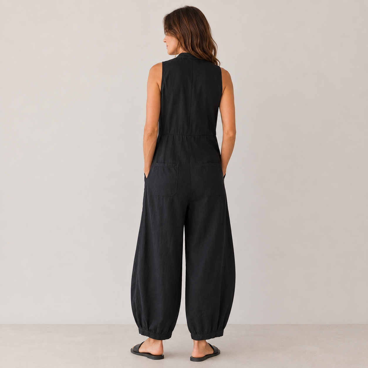 Clara Easy Pocket Jumpsuit — Women's Sleeveless Comfort Fit