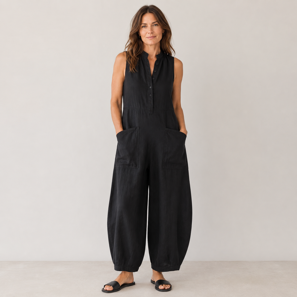 Clara Easy Pocket Jumpsuit — Women's Sleeveless Comfort Fit