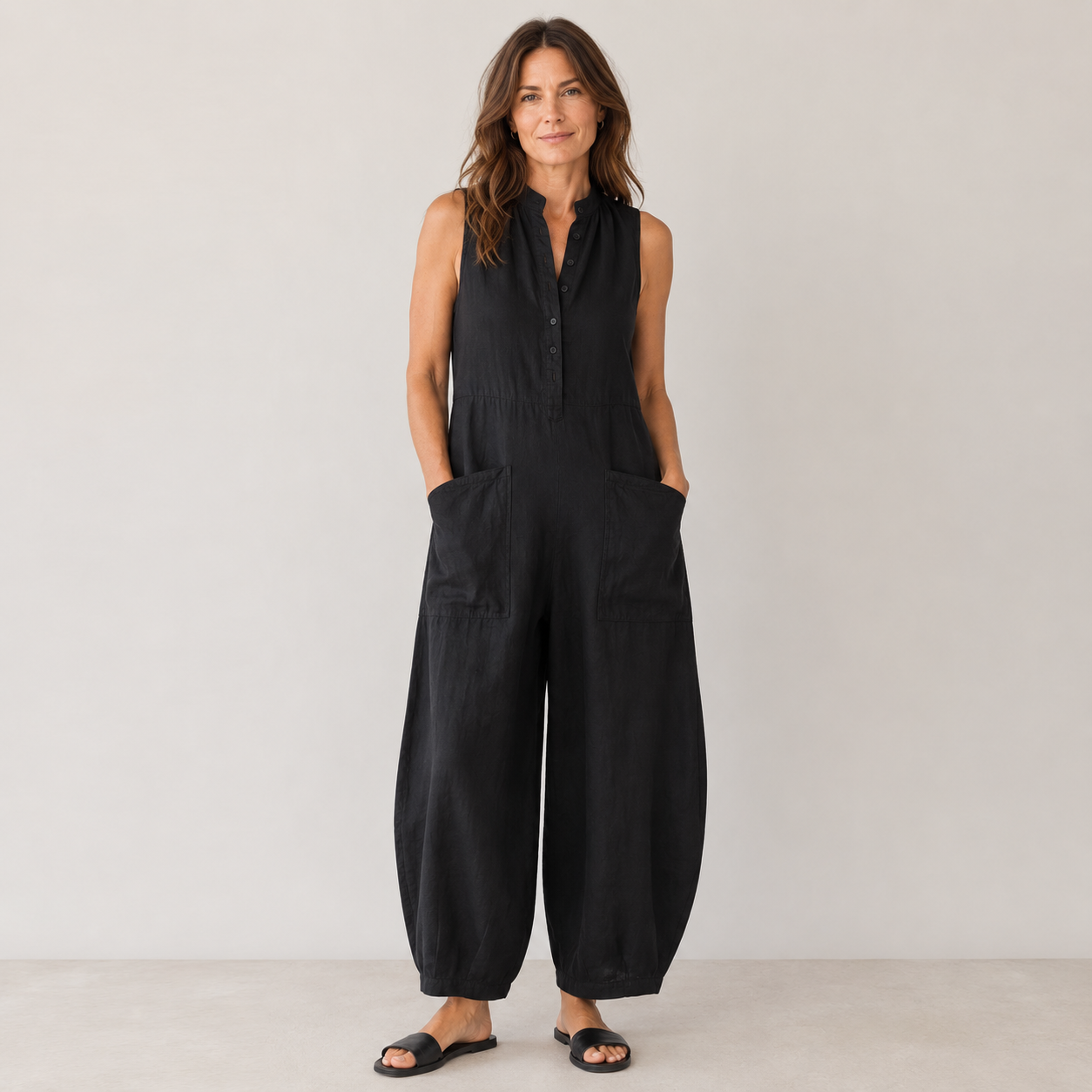 Clara Easy Pocket Jumpsuit — Women's Sleeveless Comfort Fit