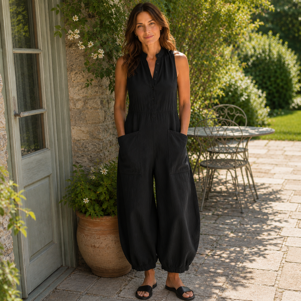 Clara Easy Pocket Jumpsuit — Women's Sleeveless Comfort Fit