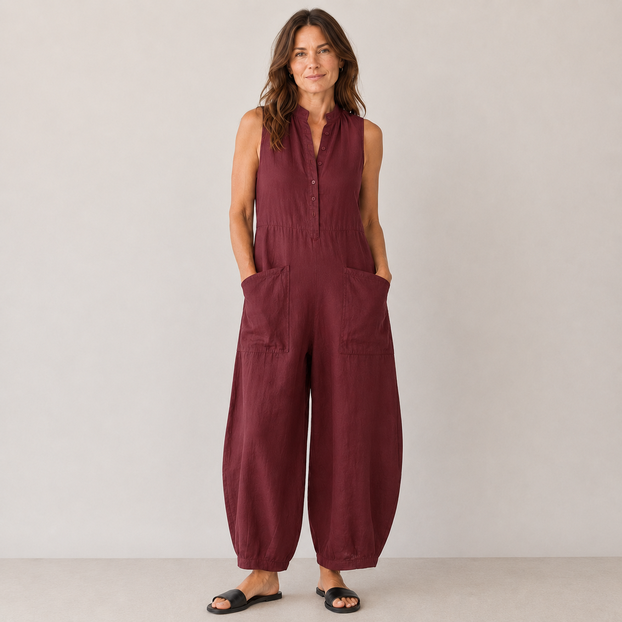 Clara Easy Pocket Jumpsuit — Women's Sleeveless Comfort Fit