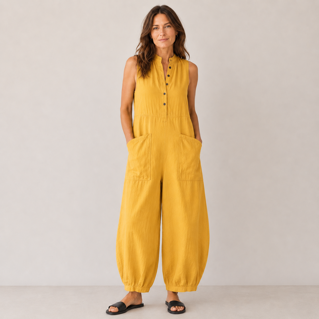 Clara Easy Pocket Jumpsuit — Women's Sleeveless Comfort Fit