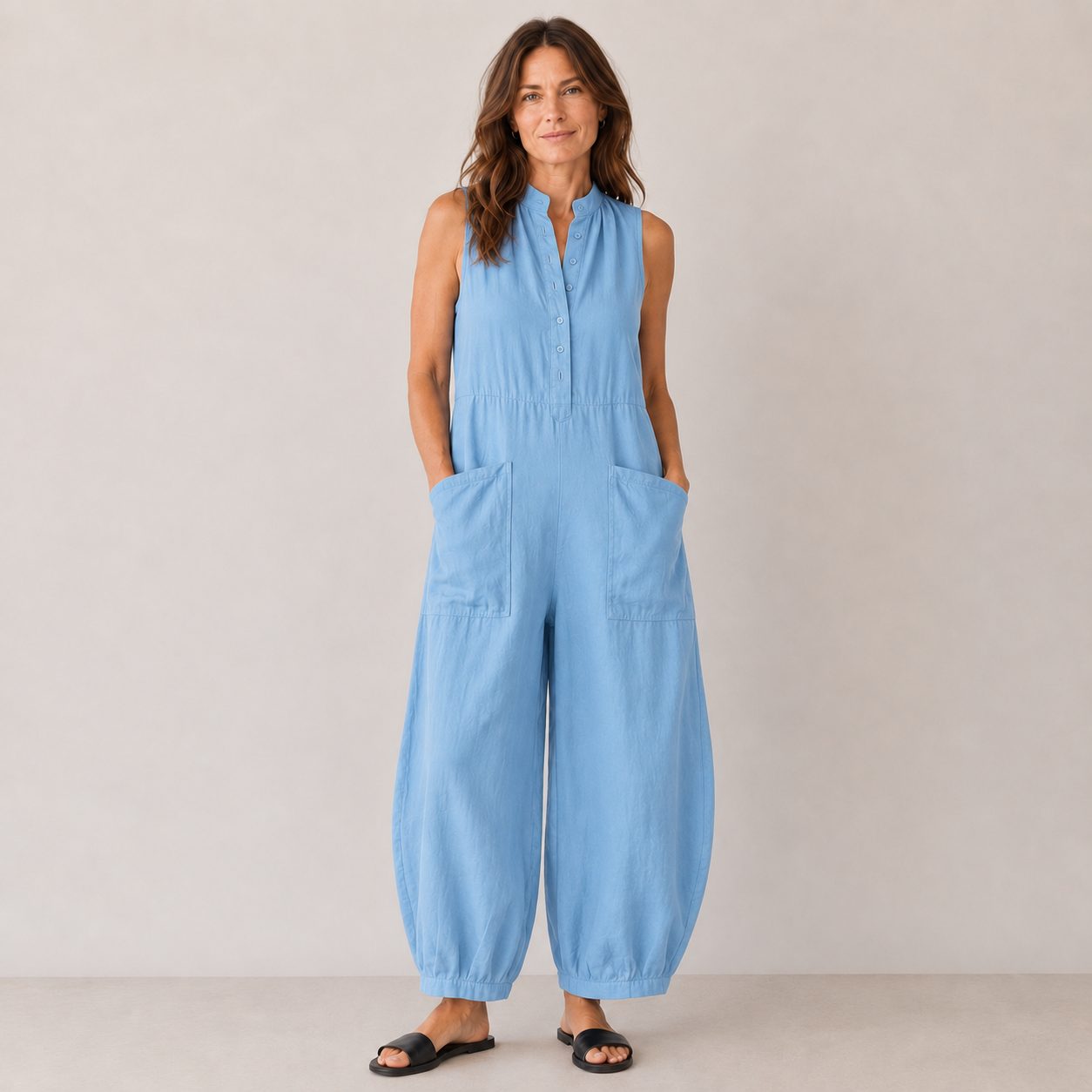 Clara Easy Pocket Jumpsuit — Women's Sleeveless Comfort Fit