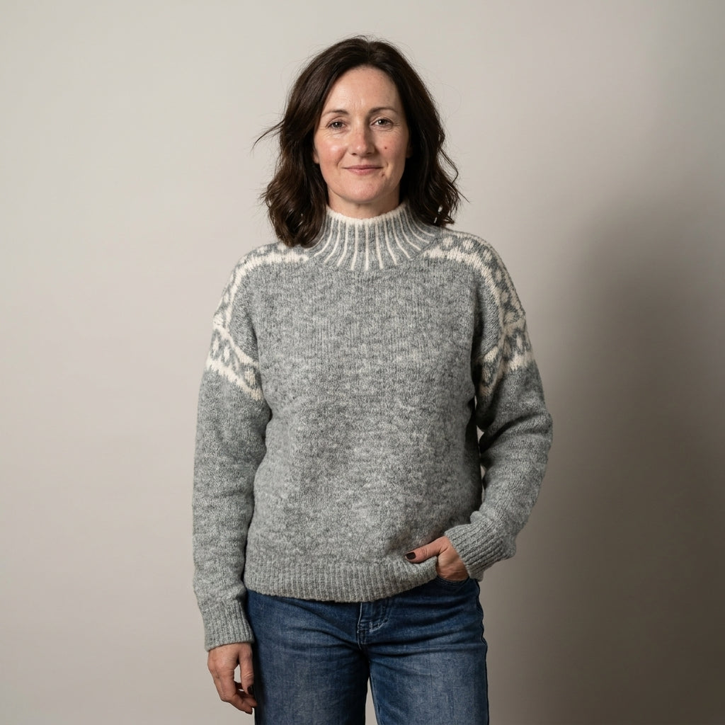 Fair Isle High Neck Jumper for Women