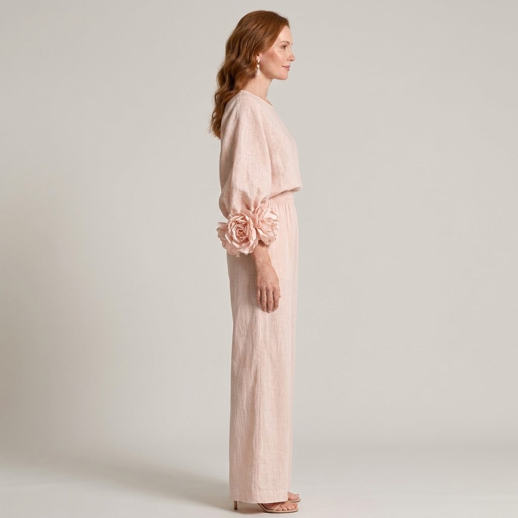 Women's Pink Wedding Guest Two Piece Set