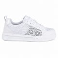 Clara Floral Lace Trainer — Women's White Platform Lace-Up Sneaker