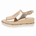 Clara Gold Platform Sandal — Women's Open Toe Espadrille Wedge Sandal