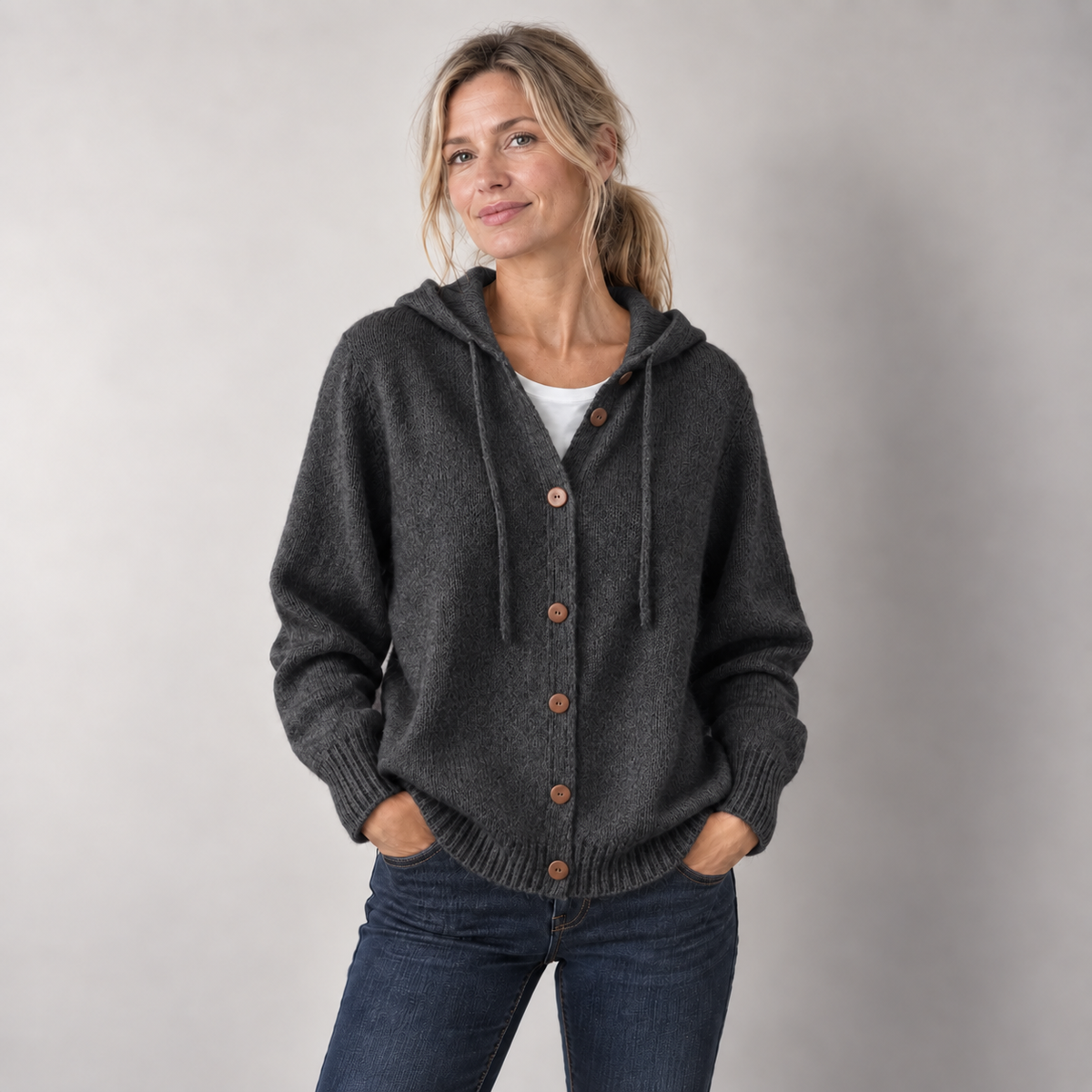 Hooded Knit Cardigan for Women