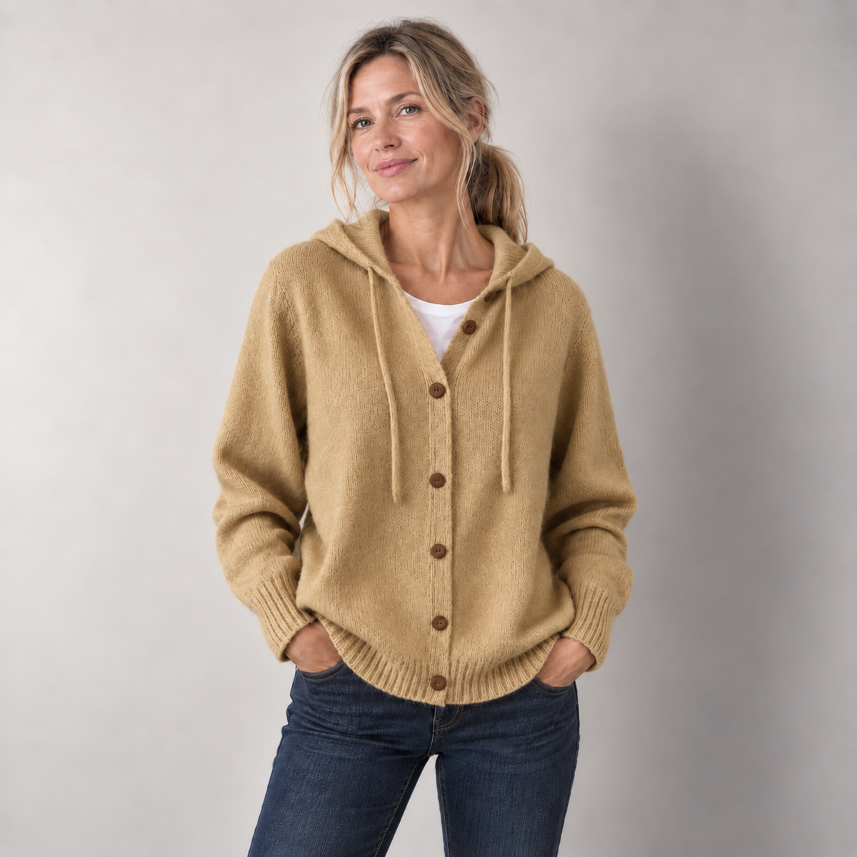 Hooded Knit Cardigan for Women