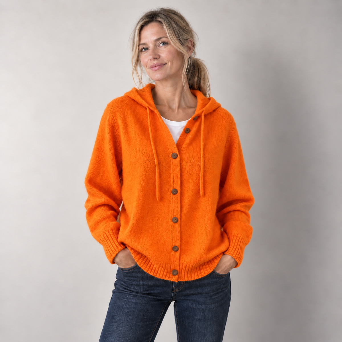 Hooded Knit Cardigan for Women