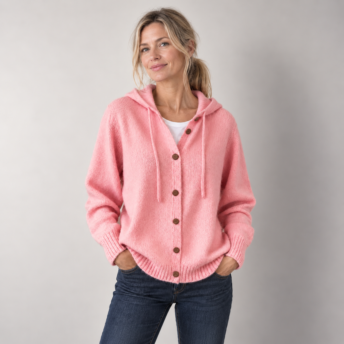Hooded Knit Cardigan for Women