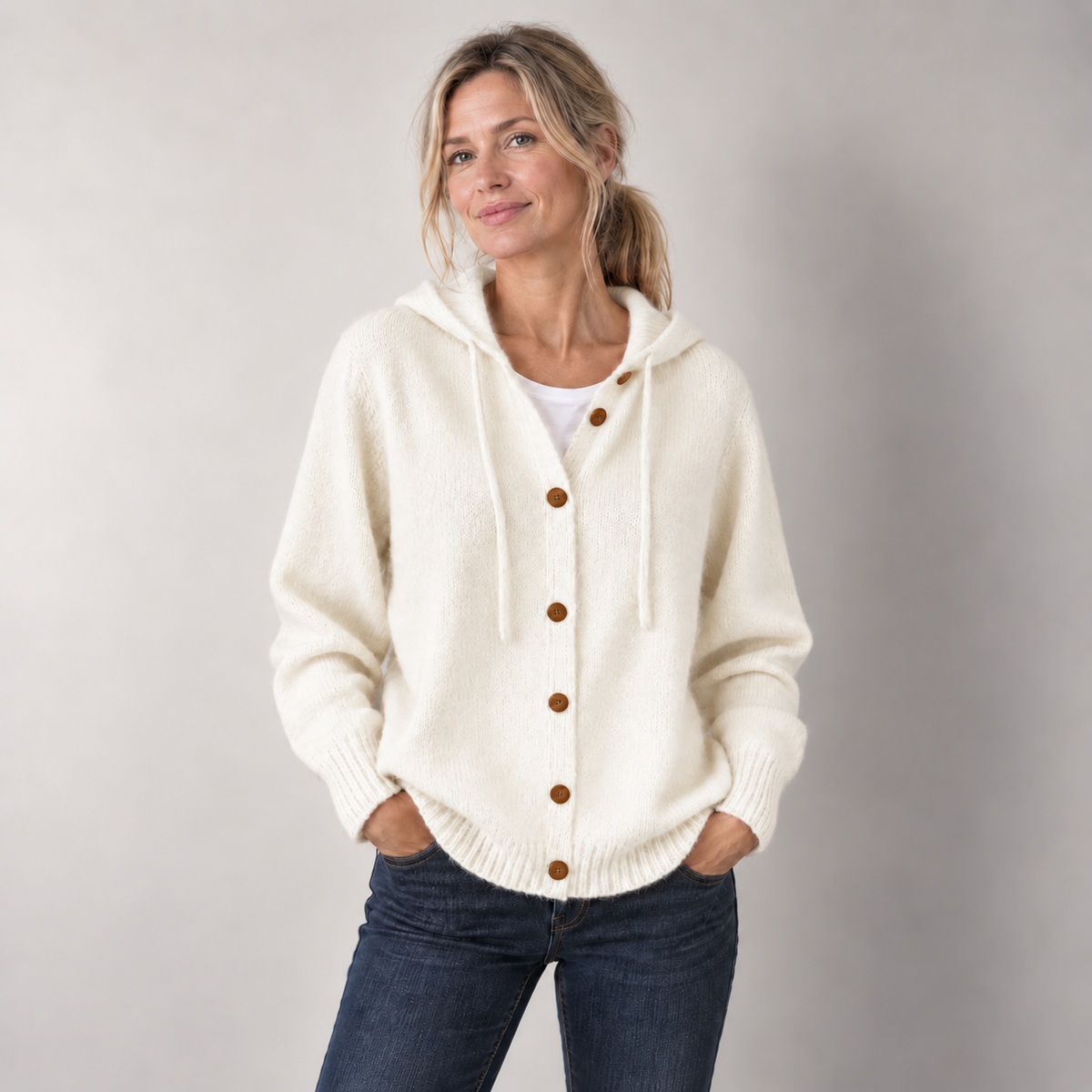 Hooded Knit Cardigan for Women