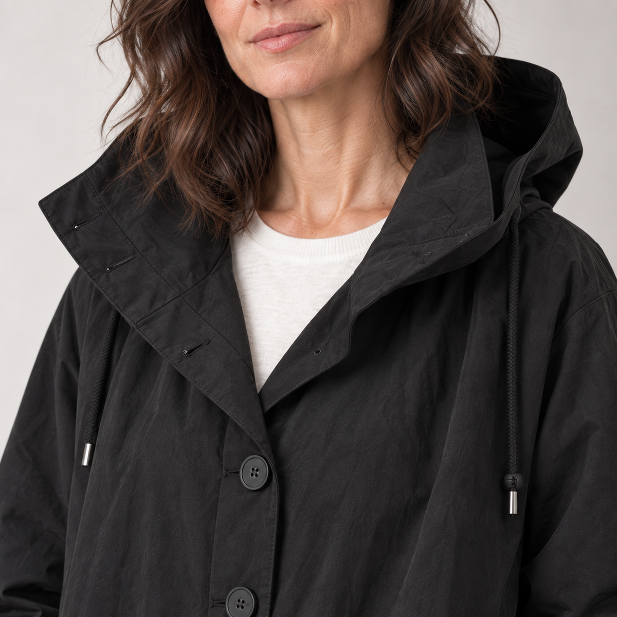 Hooded Longline Raincoat for Women