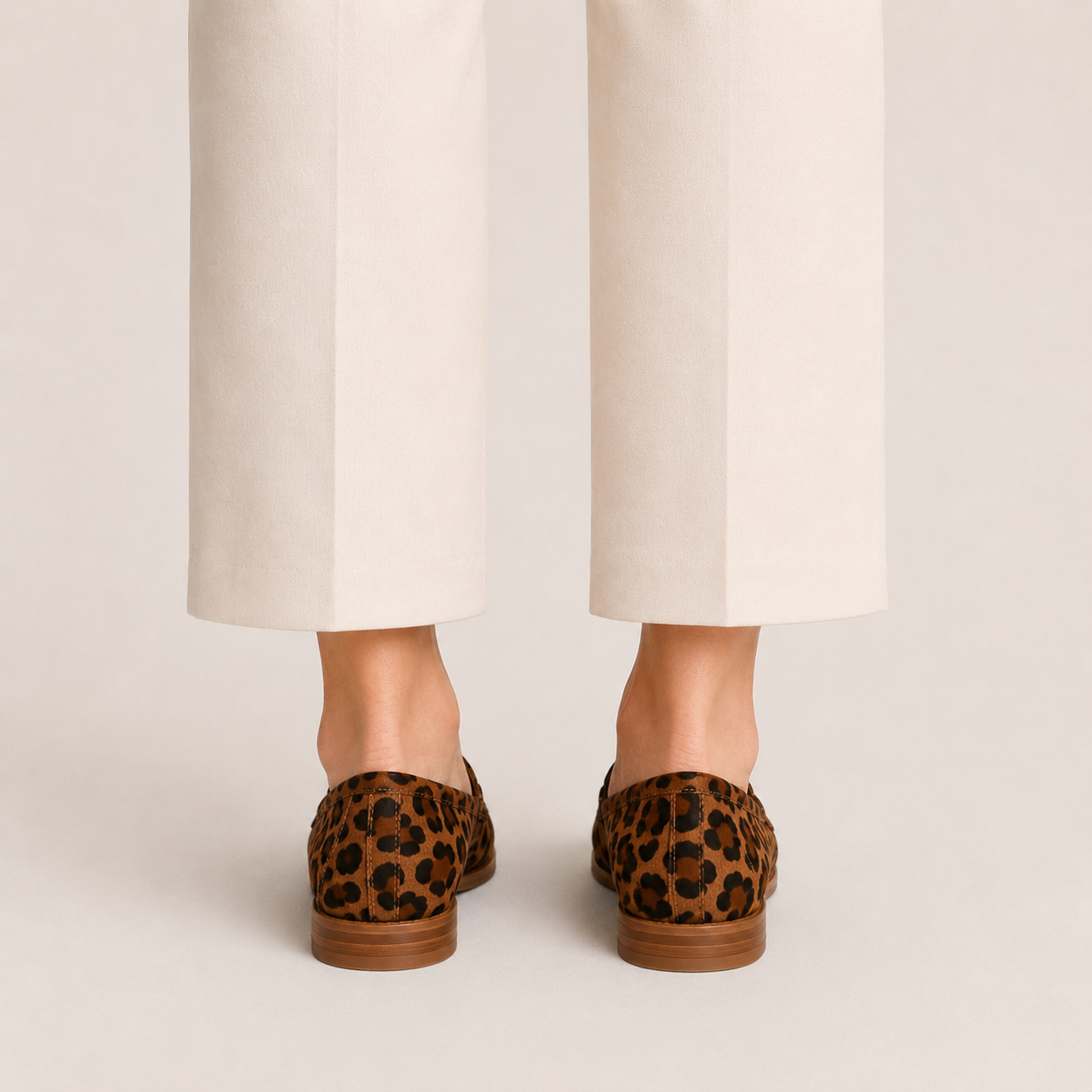 Clara Leopard Penny Loafer — Women's Flat Slip-On Animal Print Shoe