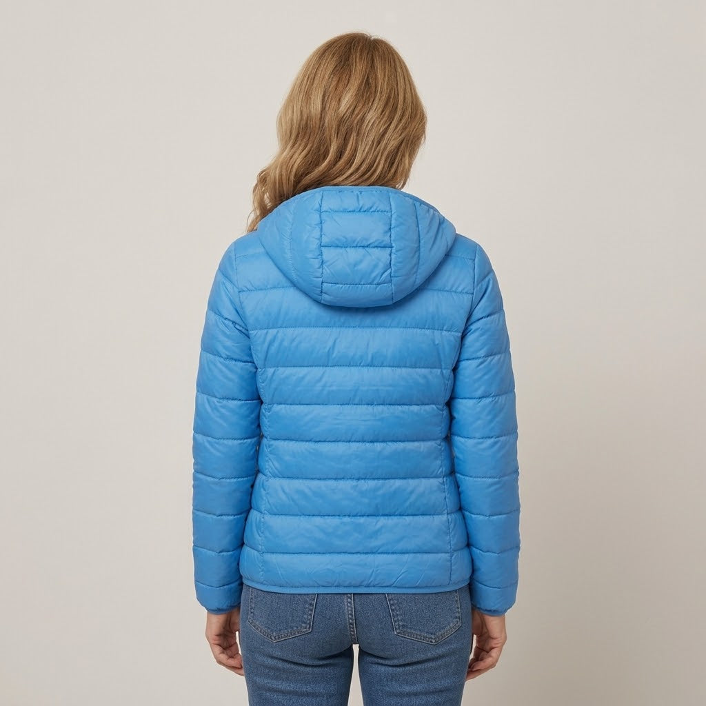 Women's Lightweight Hooded Puffer Jacket — Packable Padded Coat