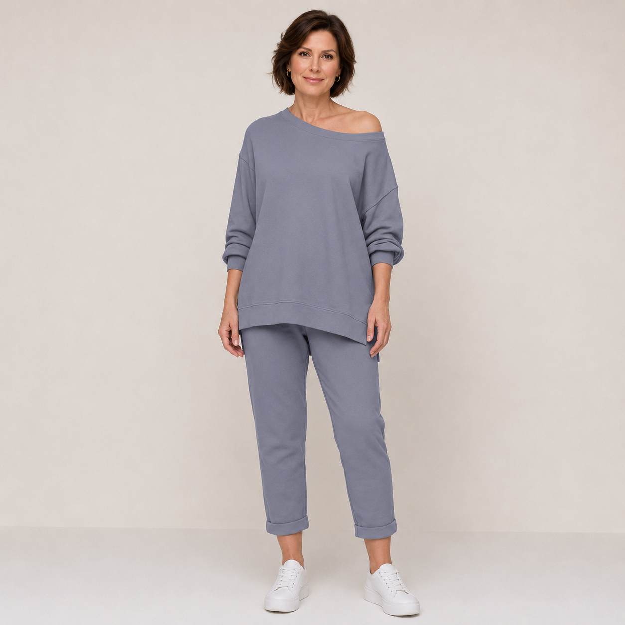 Clara Lounge Two-Piece Set — Women's Oversized Sweatshirt & Relaxed Trouser Co-ord