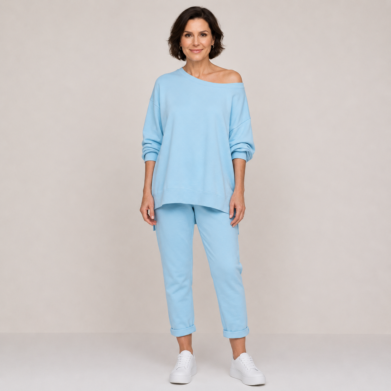 Clara Lounge Two-Piece Set — Women's Oversized Sweatshirt & Relaxed Trouser Co-ord